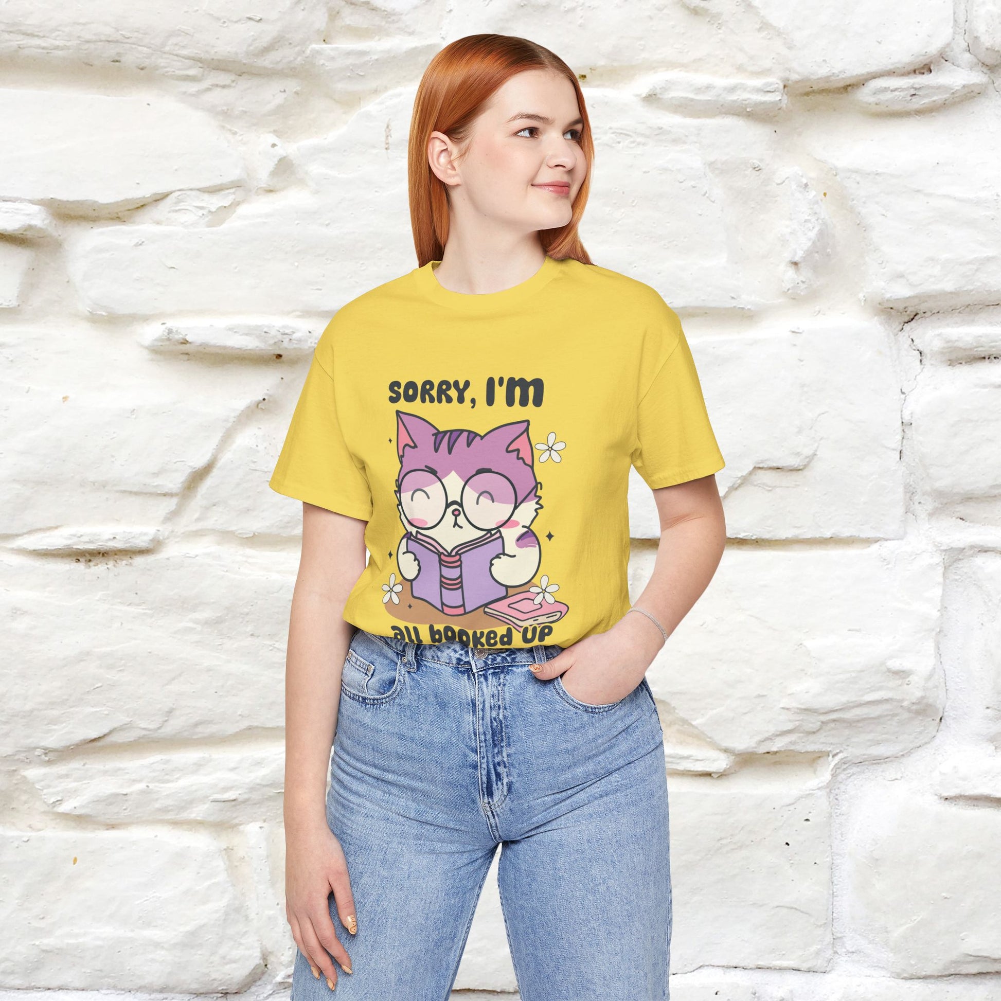 ''Sorry I am All Booked Up| Cute Cat T-Shirt |Nunu&Miao Studio - Nunu&Miao Studio