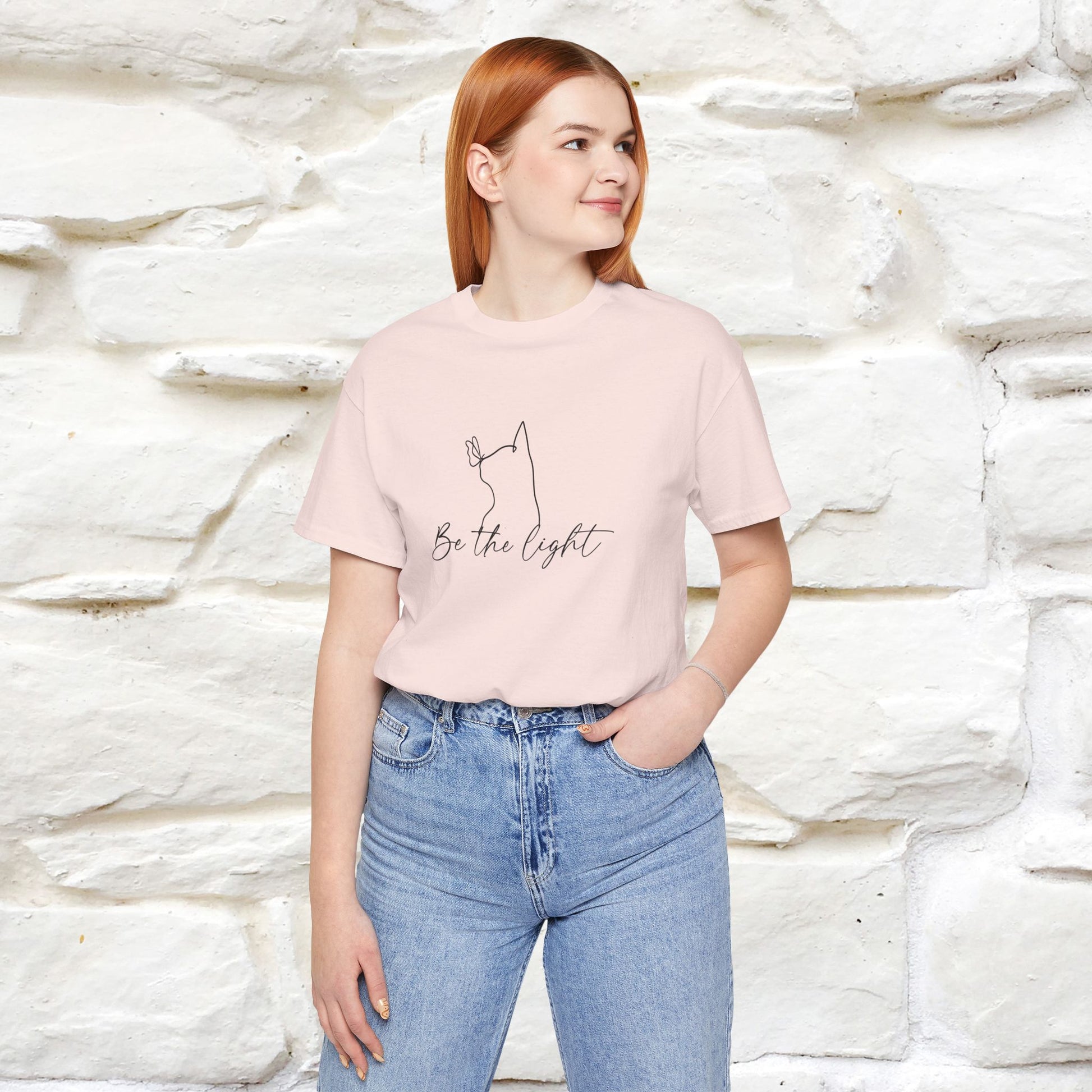 "Be The Light" Cat T-Shirt | Front & Back Design | Nunu&Miao Studio - Nunu&Miao Studio