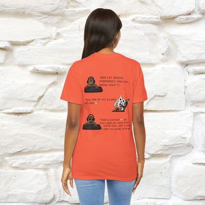 ''911 Emergency'' | Front & Back Design | Cat T-Shirt | Nunu&Miao Studio - Nunu&Miao Studio