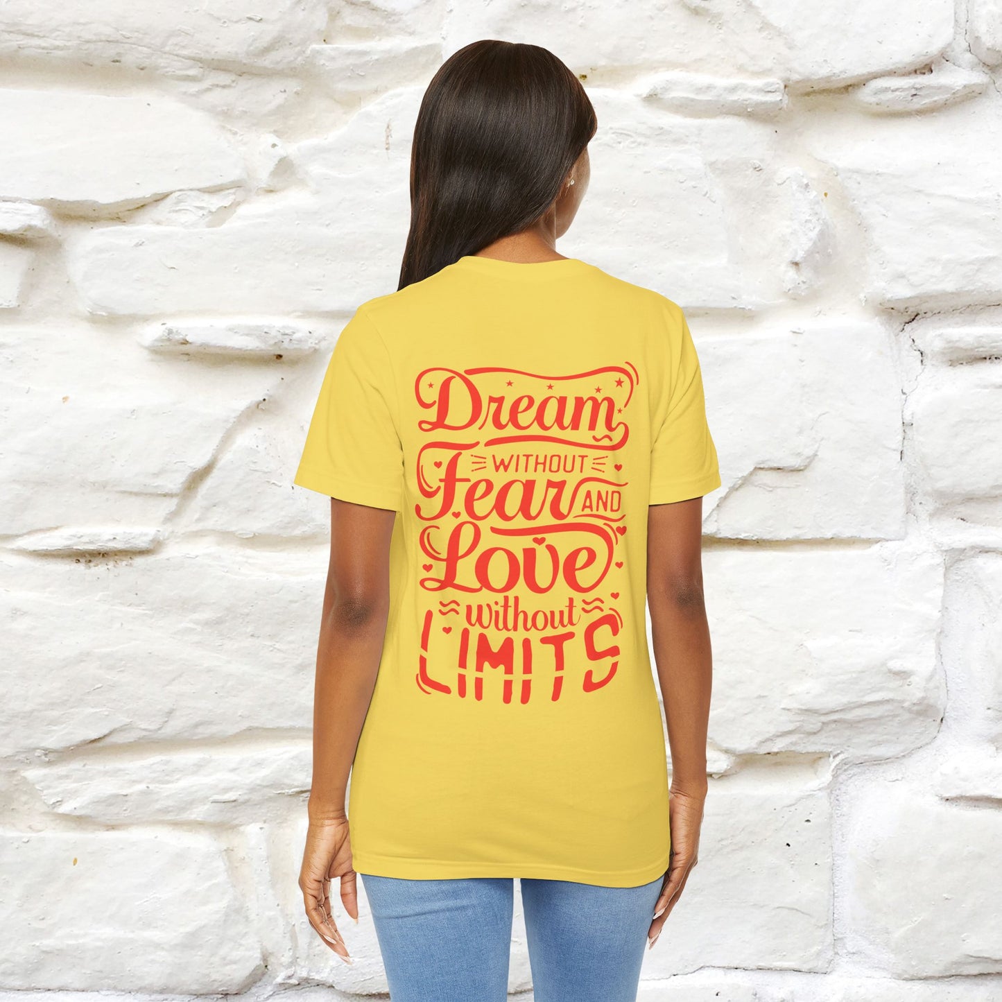 "Dream Without Fear And Love Without Limits'' Cat T-Shirt | Front & Back Design | Nunu&Miao Studio - Nunu&Miao Studio