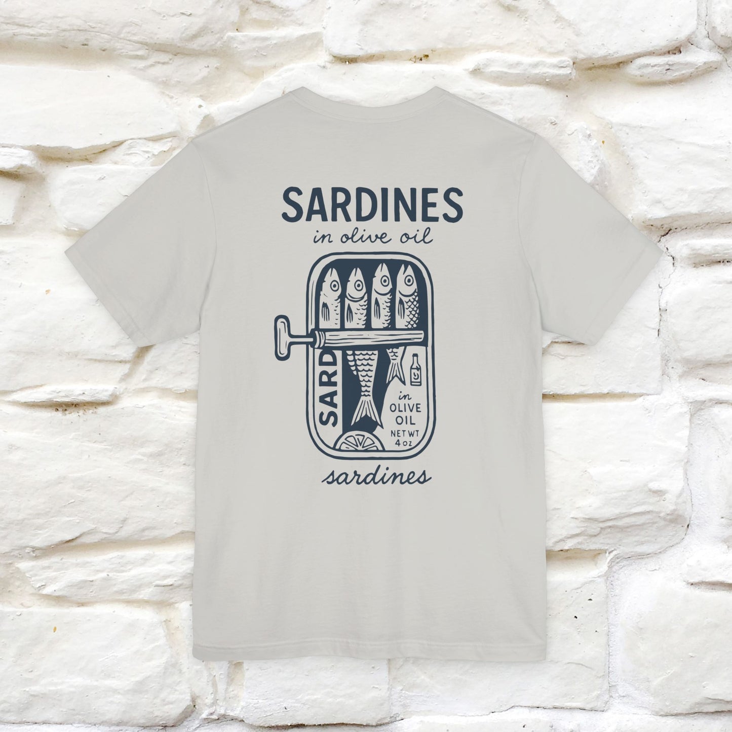 "Sardines In Olive Oil" Cute T-shirt | Front & Back Design|Nunu&Miao Studio - Nunu&Miao Studio