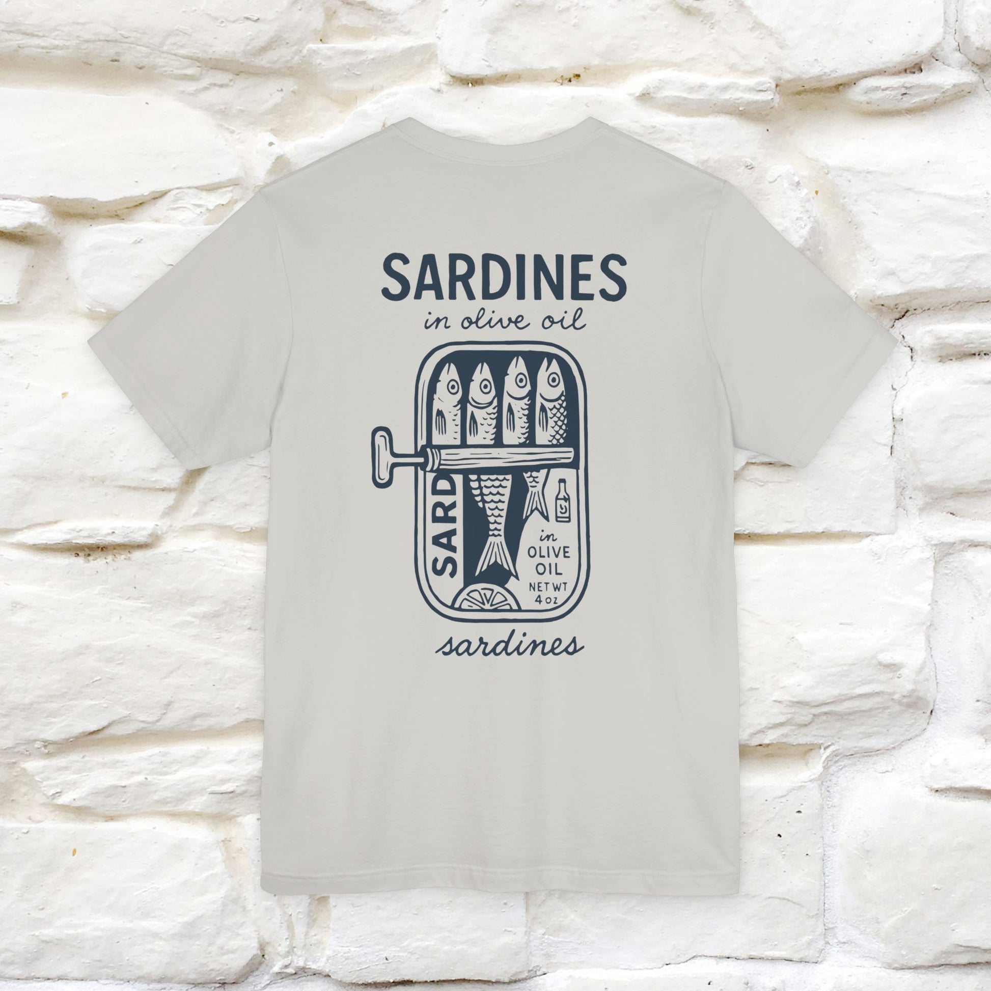"Sardines In Olive Oil" Cute T-shirt | Front & Back Design|Nunu&Miao Studio - Nunu&Miao Studio