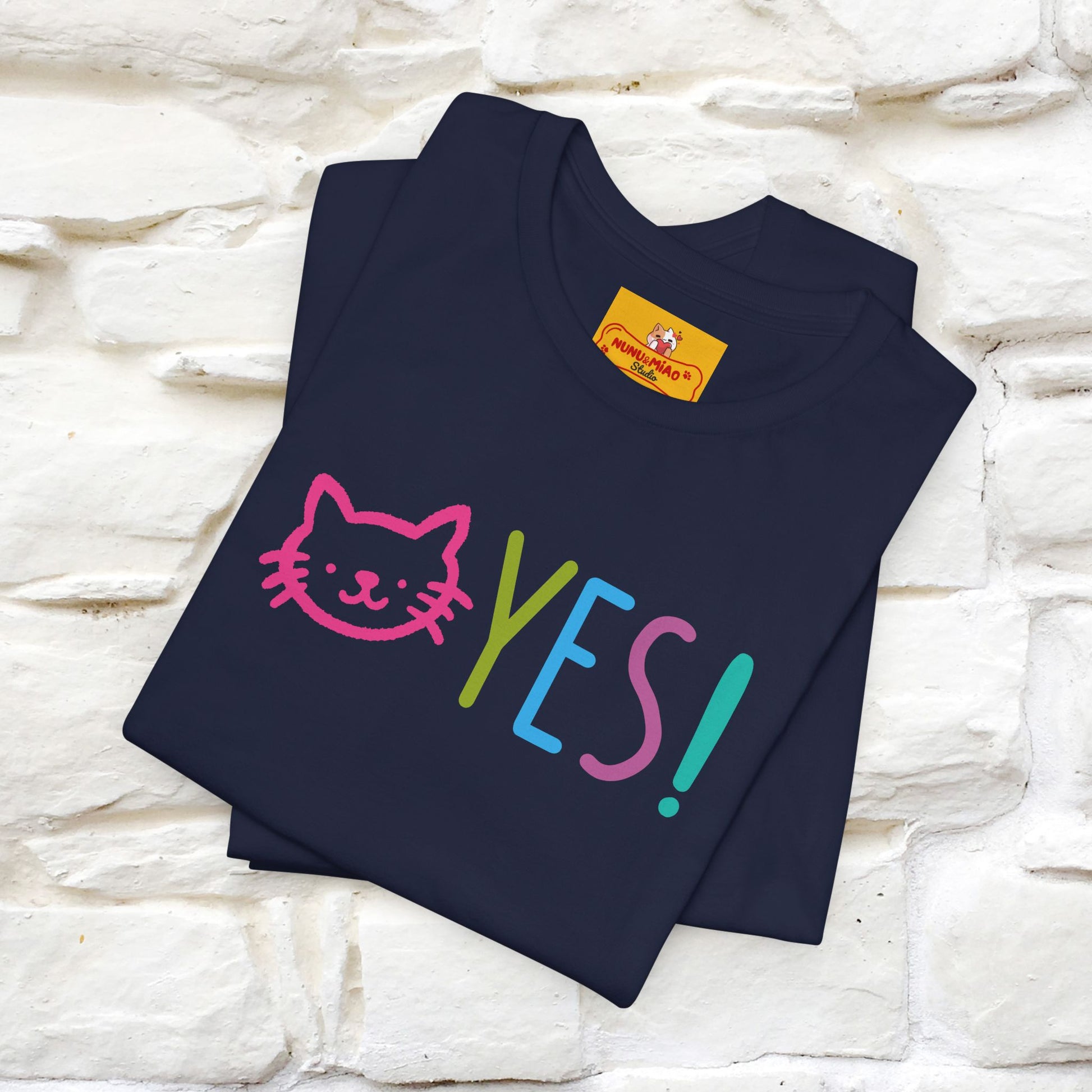 "Yes, Just Do It" Cat T-Shirt| Front & Back Design | Nunu&Miao Studio - Nunu&Miao Studio