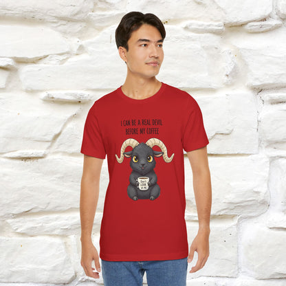 "I Can Be a Real Devil Before My Coffe" Funny T-shirt |Nunu&Miao Studio - Nunu&Miao Studio