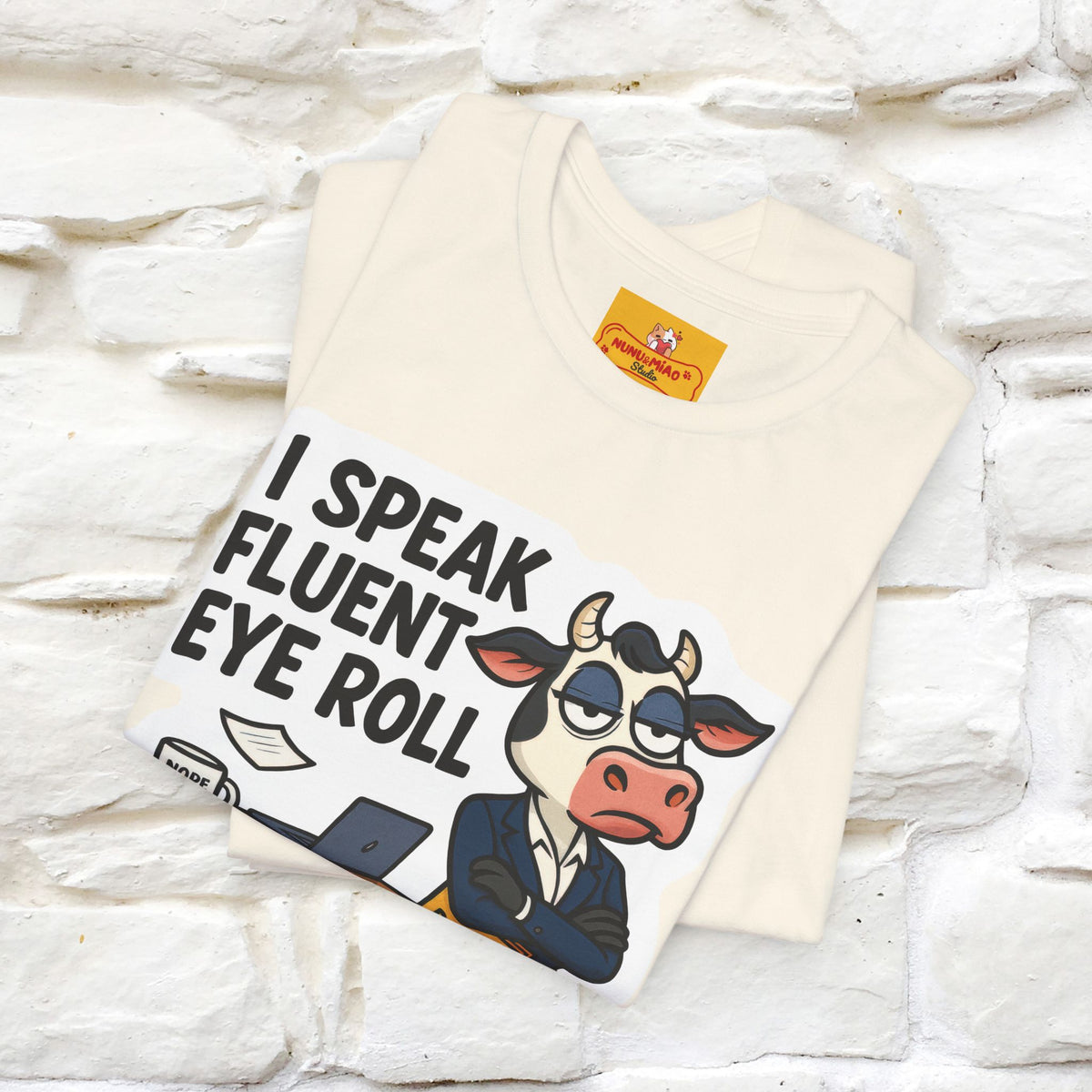 ''I Speak Fluent Eye Roll ''|  Sarcastic Cat T-Shirt | Nunu&Miao Studio