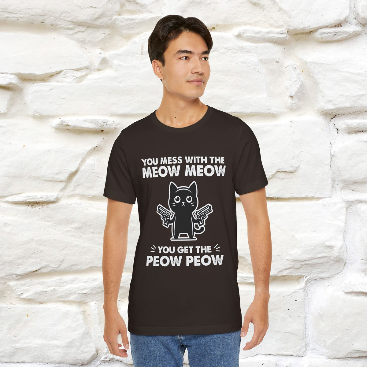 "You Mess With The Meow Meow, You Get The Peow Peow" Cat T-shirt |Nunu&Miao Studio