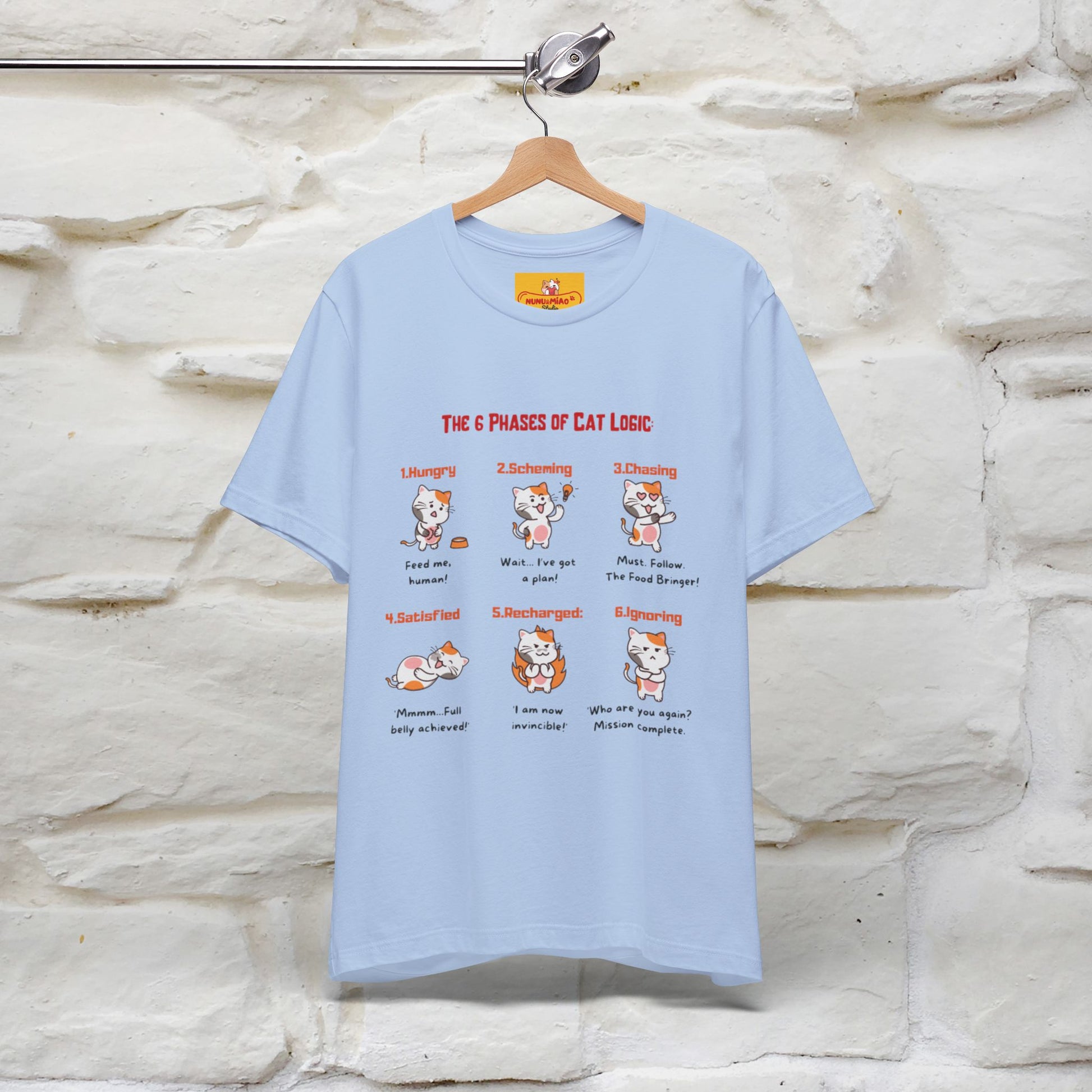 "The 6 Phases of Cat Logic" Hilarious Cat T-Shirt  | Nunu&Miao Studio - Nunu&Miao Studio