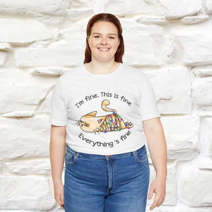 "This Is Fine" |Funny Cat T-Shirt | Nunu&Miao Studio