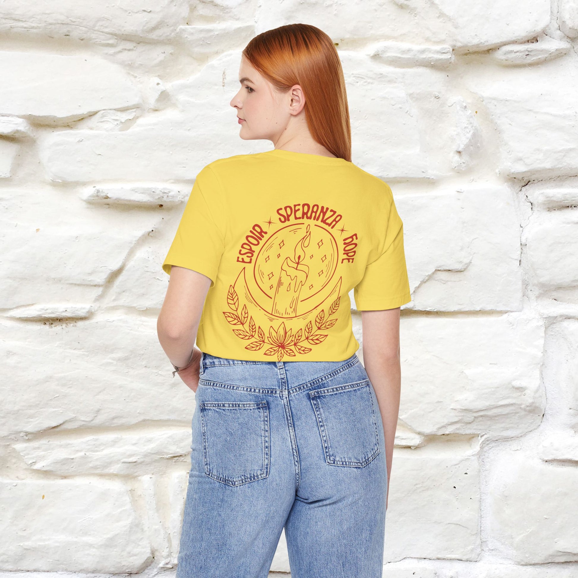 "Espoir Speranza Hope'' Cat T-Shirt Front and Back Design | Nunu&Miao Studio - Nunu&Miao Studio