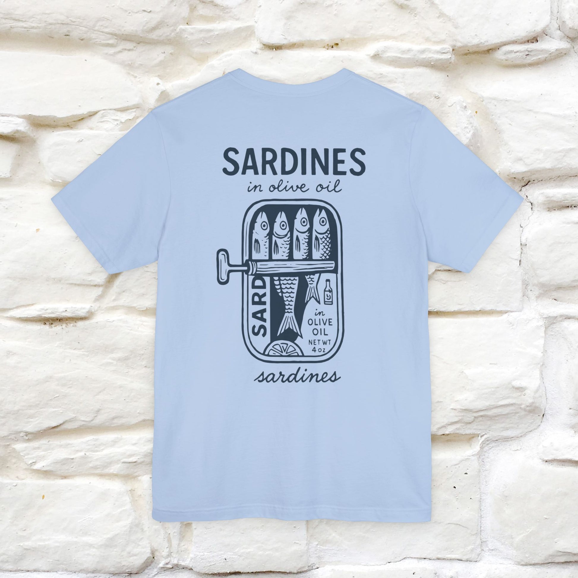 "Sardines In Olive Oil" Cute T-shirt | Front & Back Design|Nunu&Miao Studio - Nunu&Miao Studio