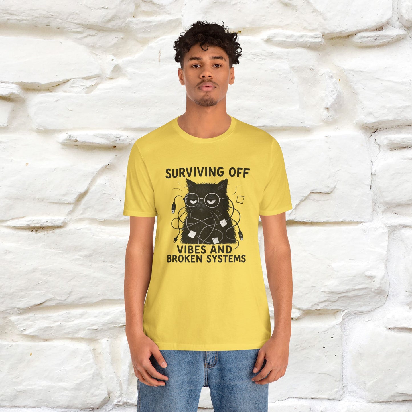 "Surviving Off...Vibes And Broken .. " |Cat T-Shirt | Nunu&Miao Studio - Nunu&Miao Studio