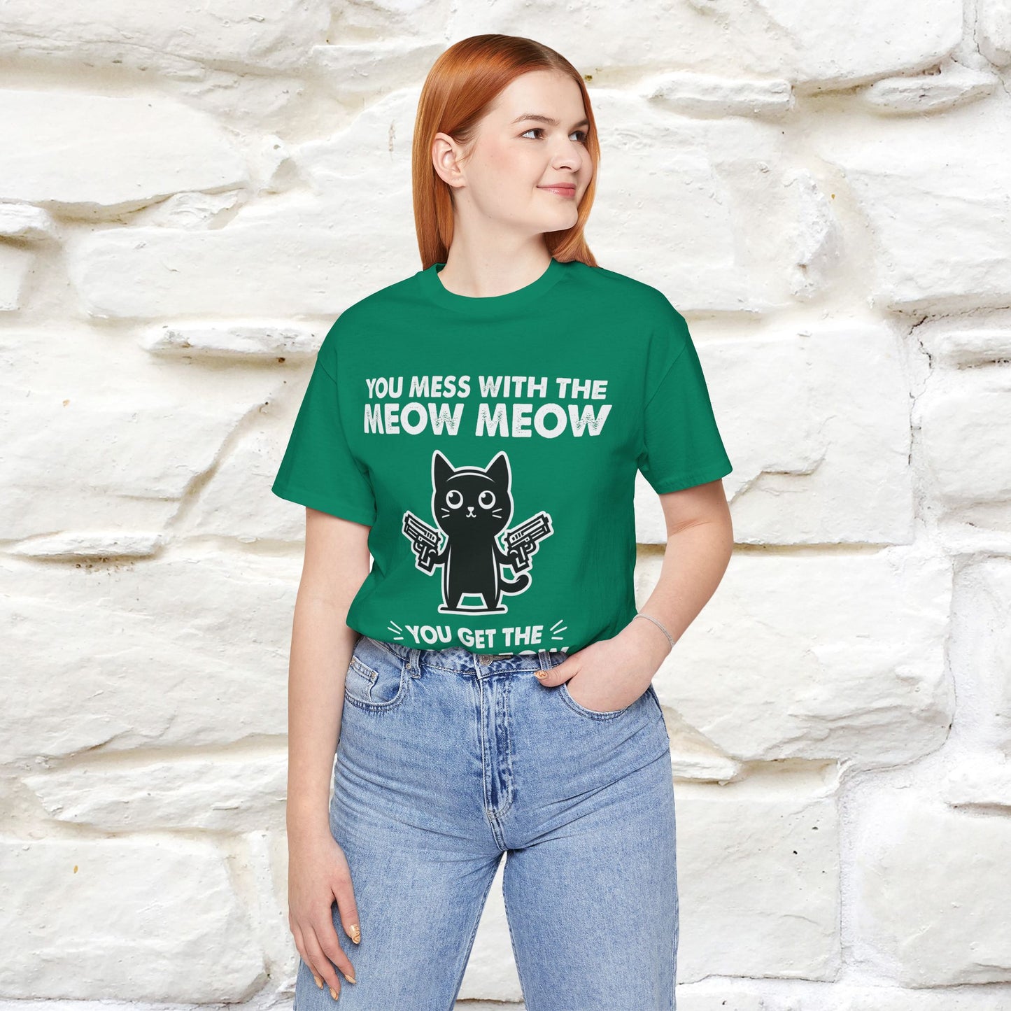 "You Mess With The Meow Meow, You Get The Peow Peow" Cat T-shirt |Nunu&Miao Studio - Nunu&Miao Studio