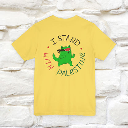 "I Love Palestine" Cat T-shirt | Front & Back Design |Nunu&Miao Studio - Nunu&Miao Studio