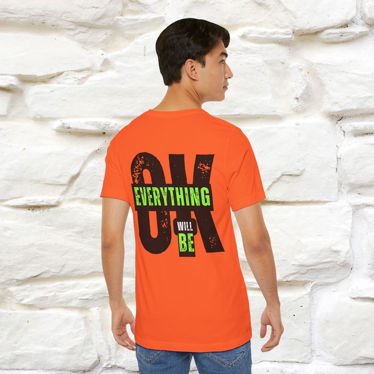 ''Everything Will Be Ok '' Cat T-Shirt Front and Back Design | Nunu&Miao Studio - Nunu&Miao Studio