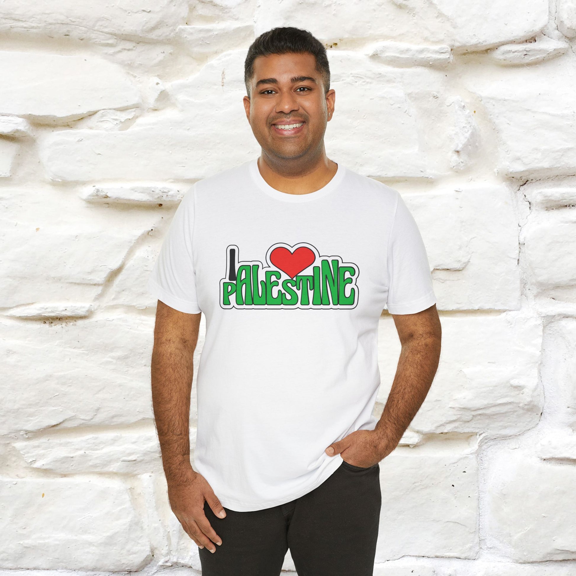 "I Love Palestine" Cat T-shirt | Front & Back Design |Nunu&Miao Studio - Nunu&Miao Studio