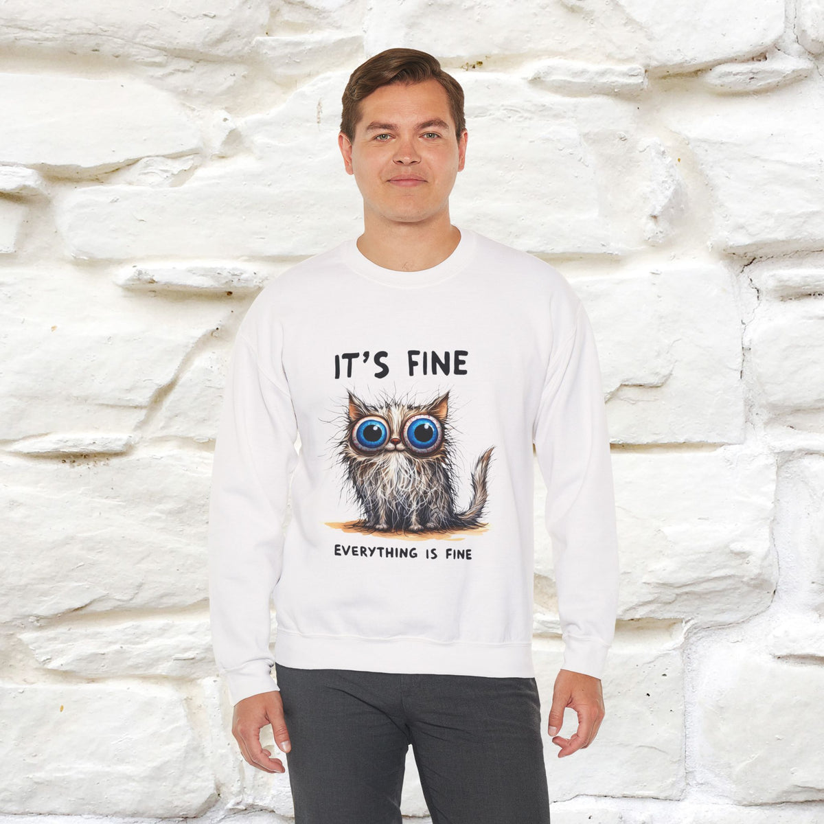 "It's Fine'' |Cat Sweatshirt | Nunu&Miao Studio