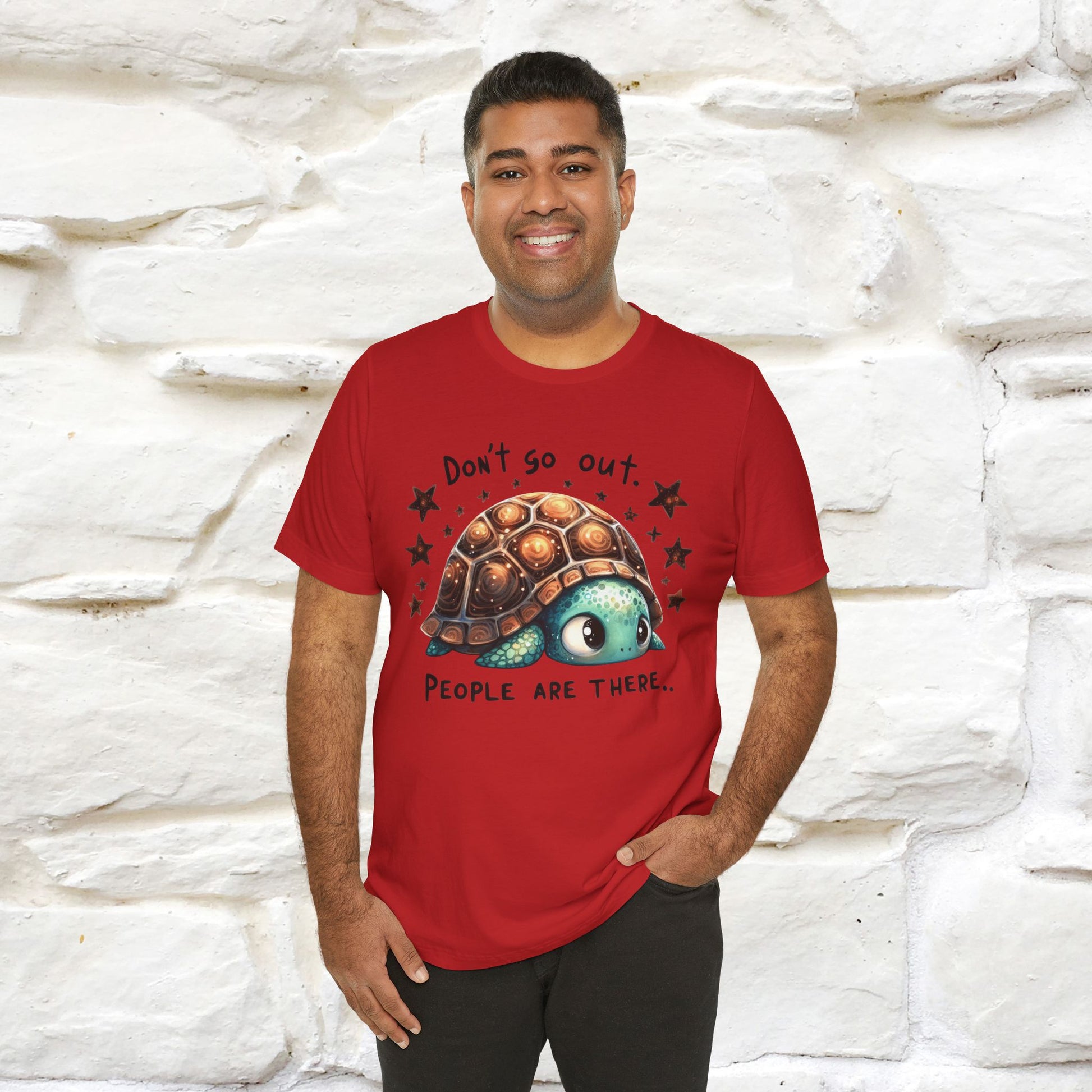 "Don't Go Out ..People Are There." |Funny T-Shirt | Nunu&Miao Studio - Nunu&Miao Studio