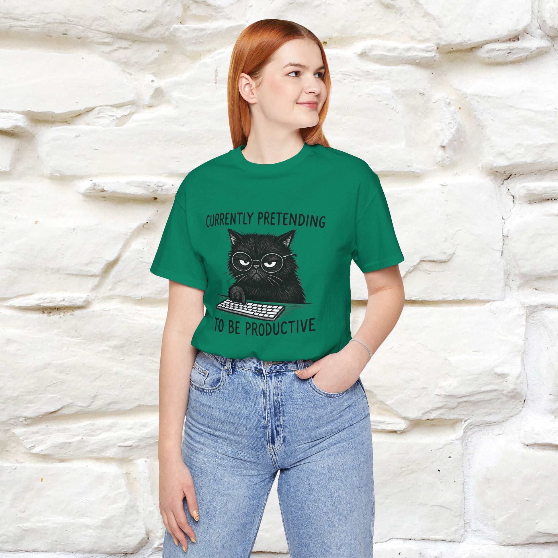 "Currently Pretending To Be Productive" |Cat T-Shirt | Nunu&Miao Studio - Nunu&Miao Studio