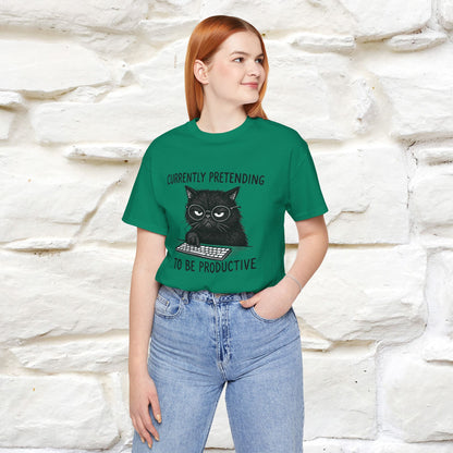"Currently Pretending To Be Productive" |Cat T-Shirt | Nunu&Miao Studio - Nunu&Miao Studio