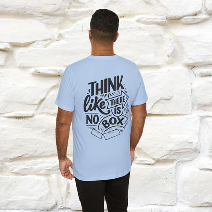 "Think Like There Is No Box" Cat T-Shirt| Front & Back Design | Nunu&Miao Studio - Nunu&Miao Studio