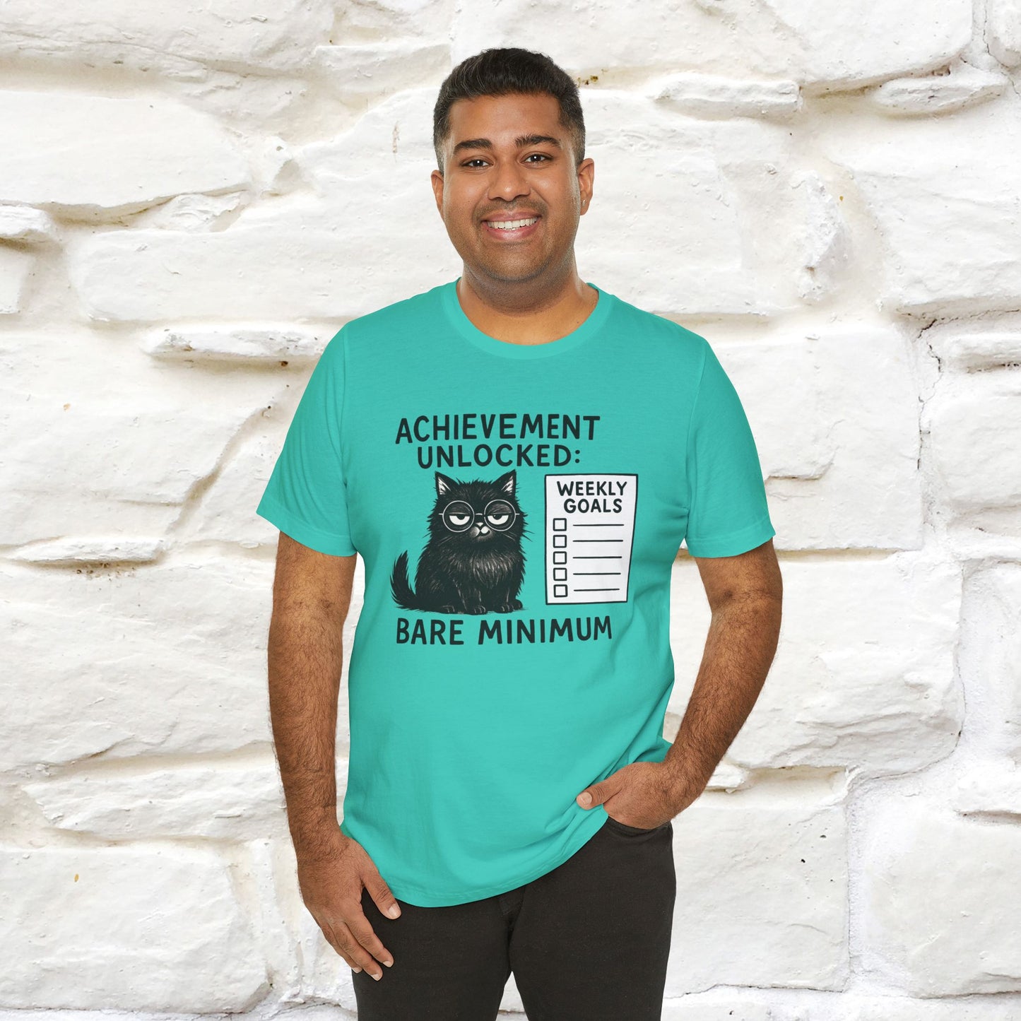 "Achievement Unlocked Bare Minimum." |Cat T-Shirt | Nunu&Miao Studio - Nunu&Miao Studio