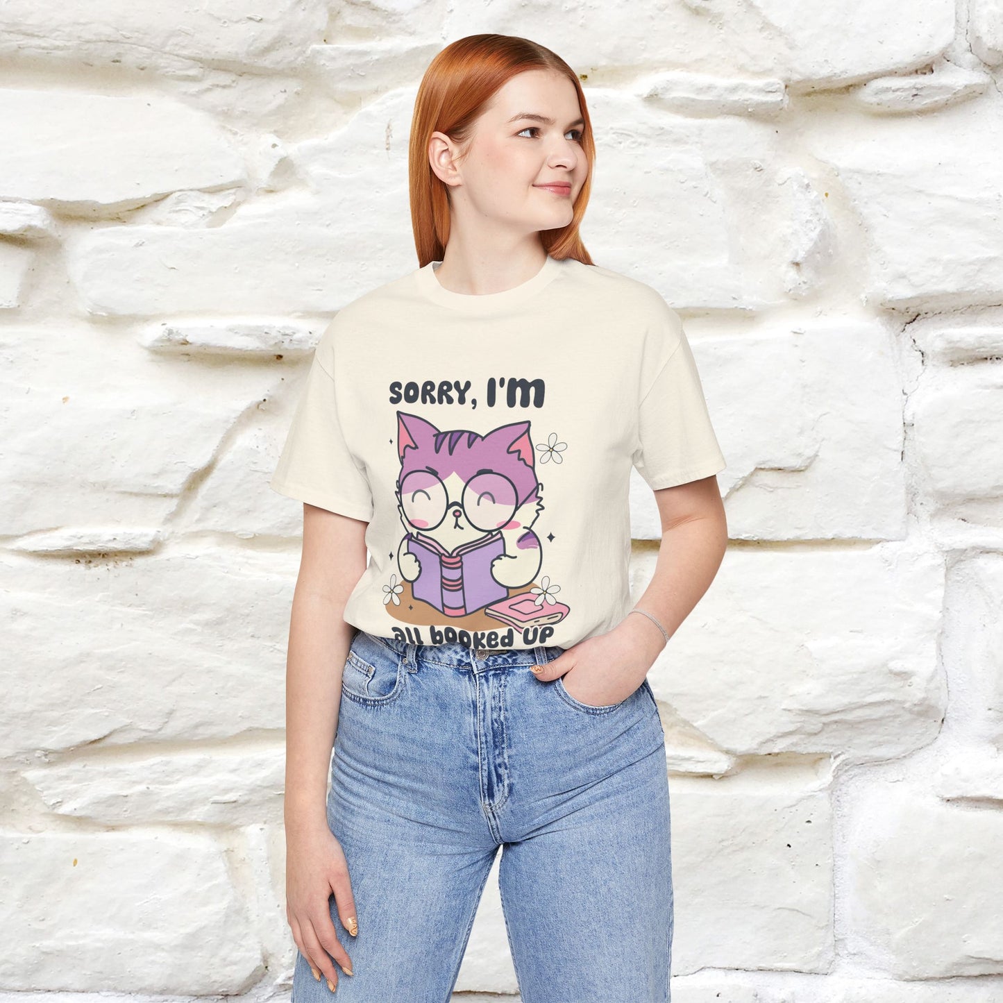 ''Sorry I am All Booked Up| Cute Cat T-Shirt |Nunu&Miao Studio - Nunu&Miao Studio