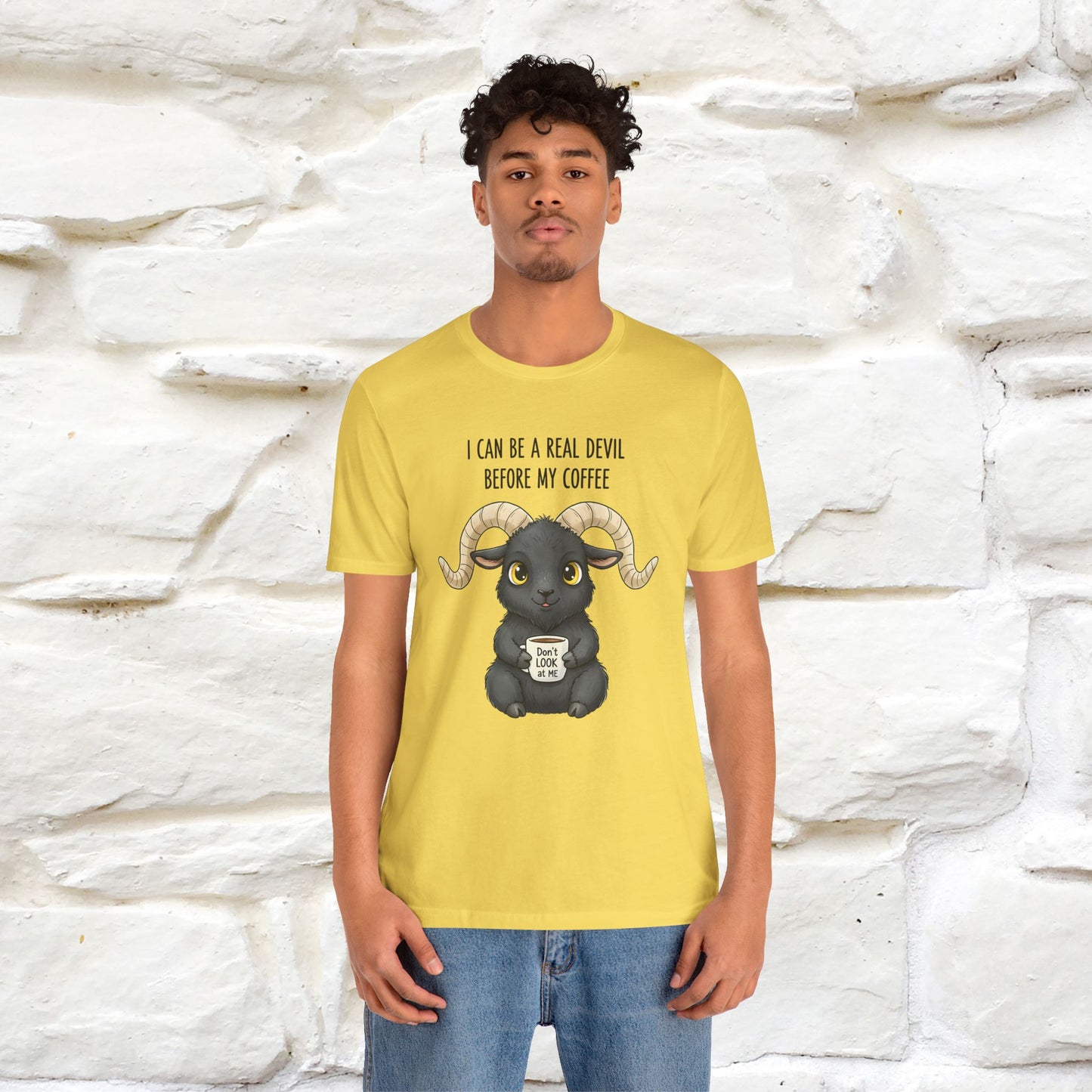 "I Can Be a Real Devil Before My Coffe" Funny T-shirt |Nunu&Miao Studio - Nunu&Miao Studio
