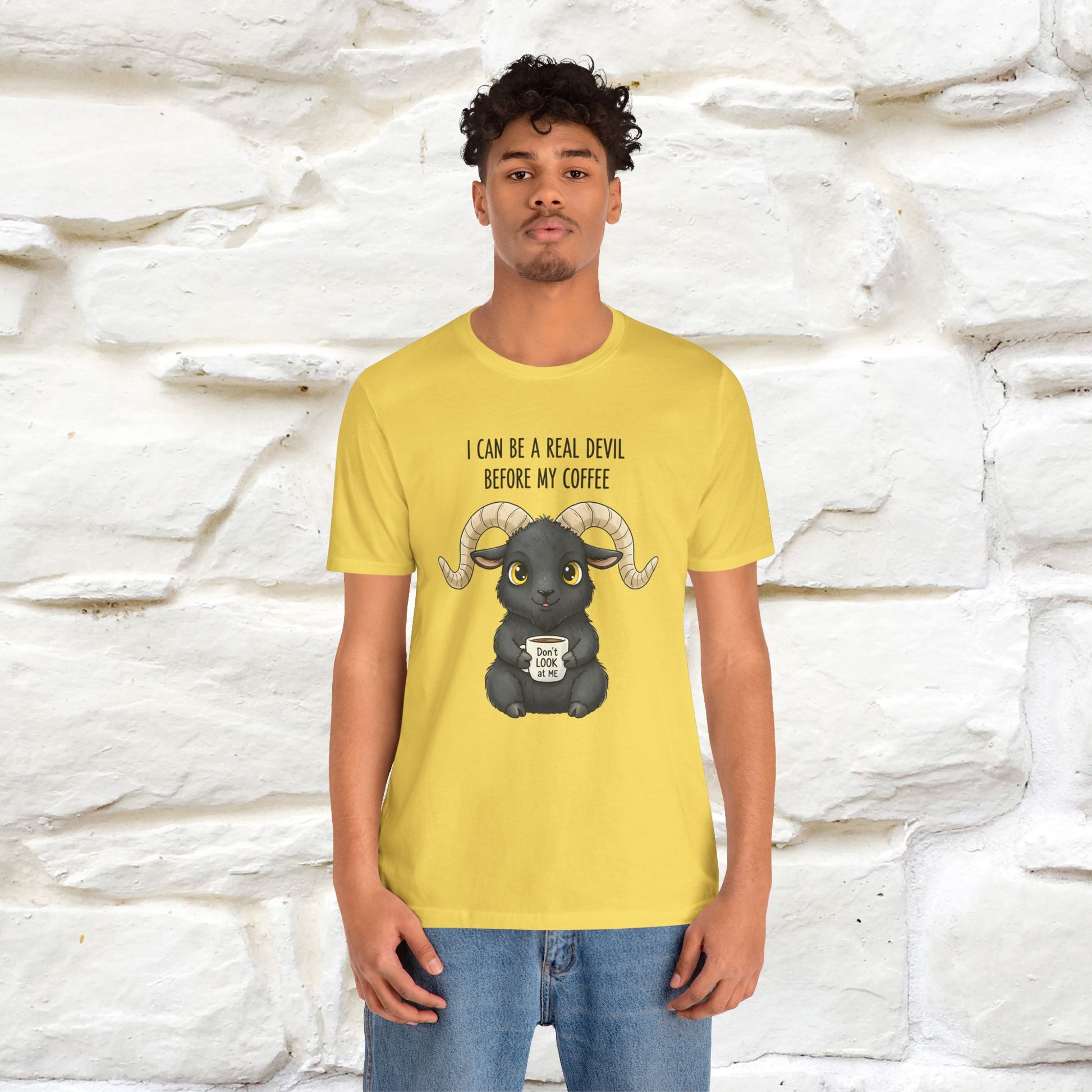 "I Can Be a Real Devil Before My Coffe" Funny T-shirt |Nunu&Miao Studio - Nunu&Miao Studio
