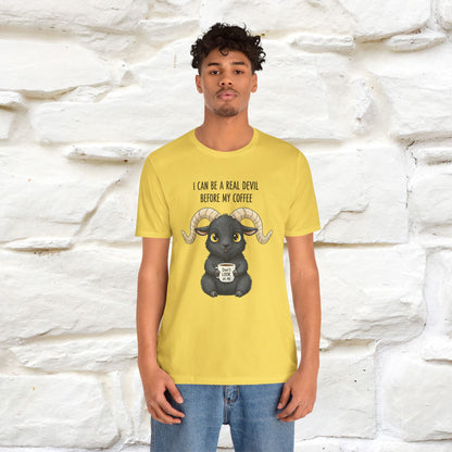 "I Can Be a Real Devil Before My Coffe" Funny T-shirt |Nunu&Miao Studio - Nunu&Miao Studio