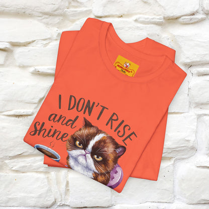 I Don’t Rise and Shine, I Caffeinate ....| Funny Cat T-Shirt| Nunu&Miao Studio - Nunu&Miao Studio