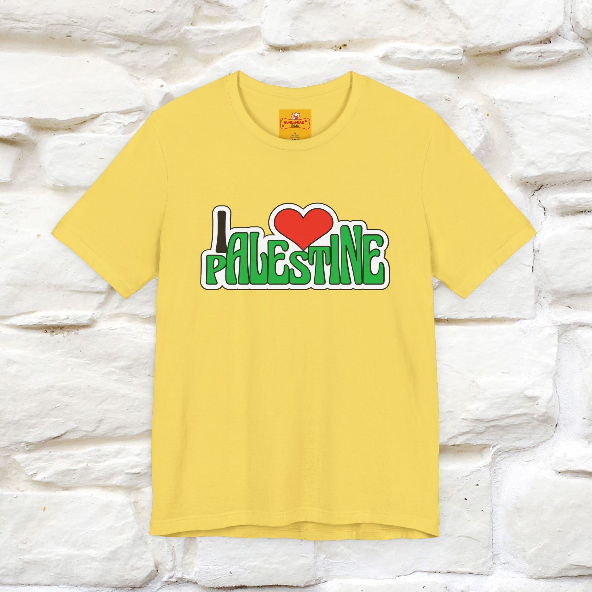 "I Love Palestine" Cat T-shirt | Front & Back Design |Nunu&Miao Studio - Nunu&Miao Studio