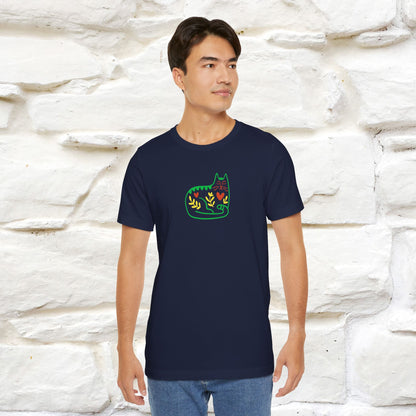 ''Floral Abstract'' Cat T-Shirt Front and Back Design | Nunu&Miao Studio - Nunu&Miao Studio