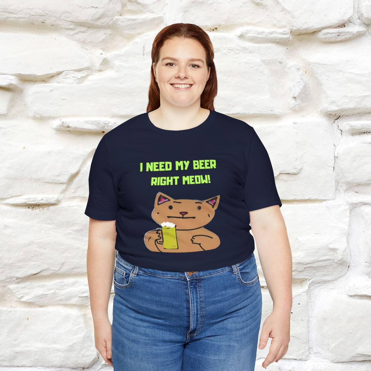 "I Need My Beer Right Meow!" Cat  T-shirt |Nunu&Miao Studio