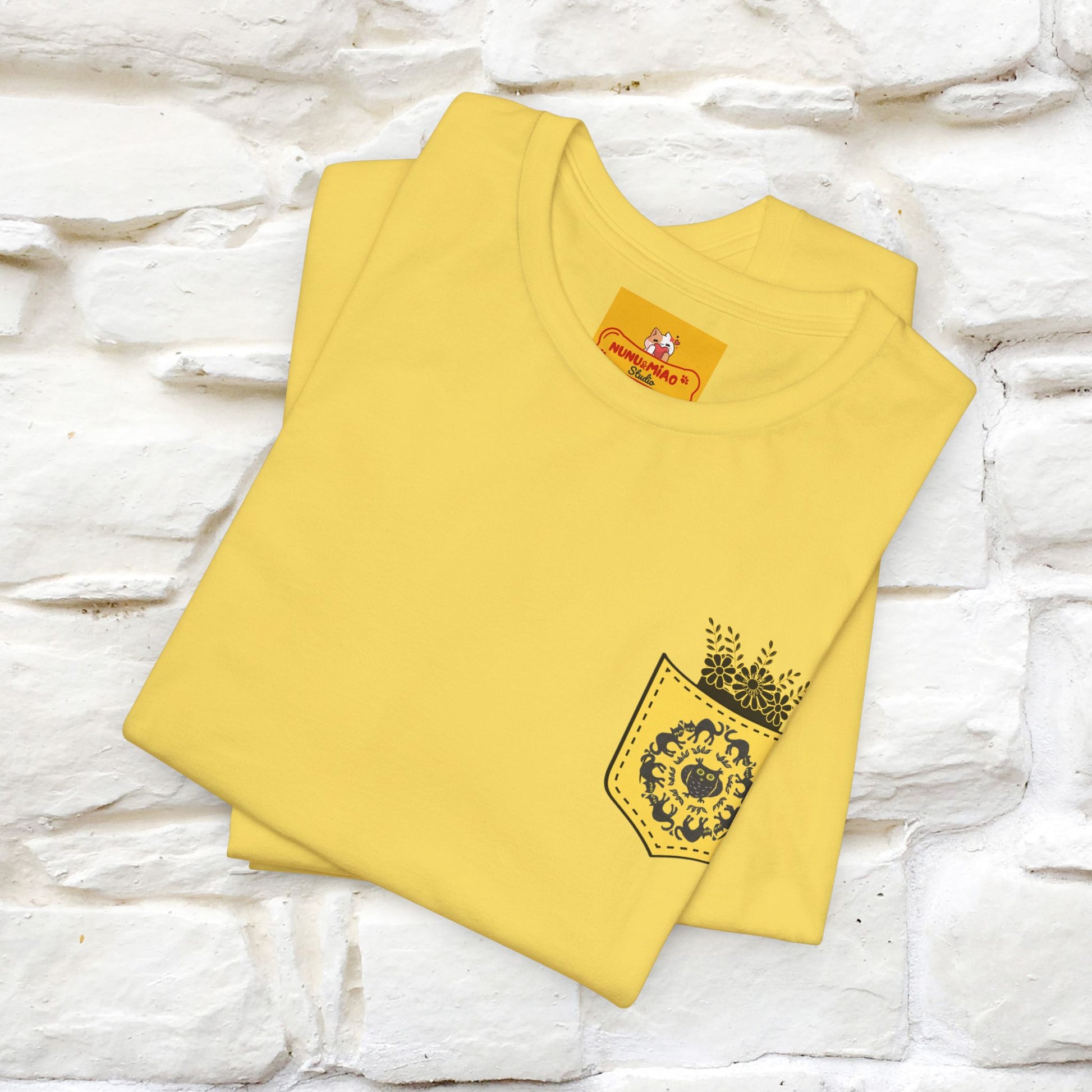 ''Black Cat Circle'' Cat T-Shirt Front and Back Design | Nunu&Miao Studio - Nunu&Miao Studio