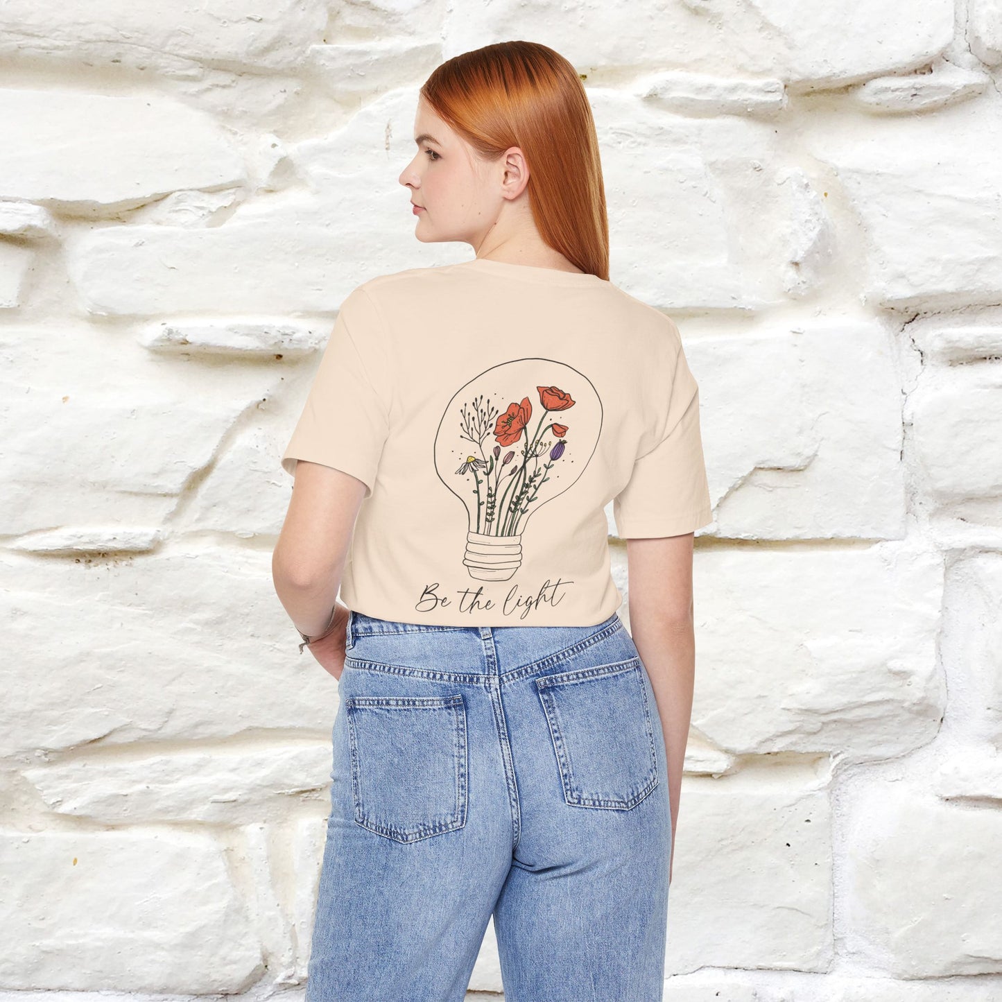 "Be The Light" Cat T-Shirt | Front & Back Design | Nunu&Miao Studio - Nunu&Miao Studio