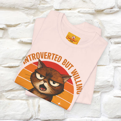 "Introverted But Willing To Discuss Cats" Antisocial Cat T-shirt |Nunu&Miao Studio - Nunu&Miao Studio