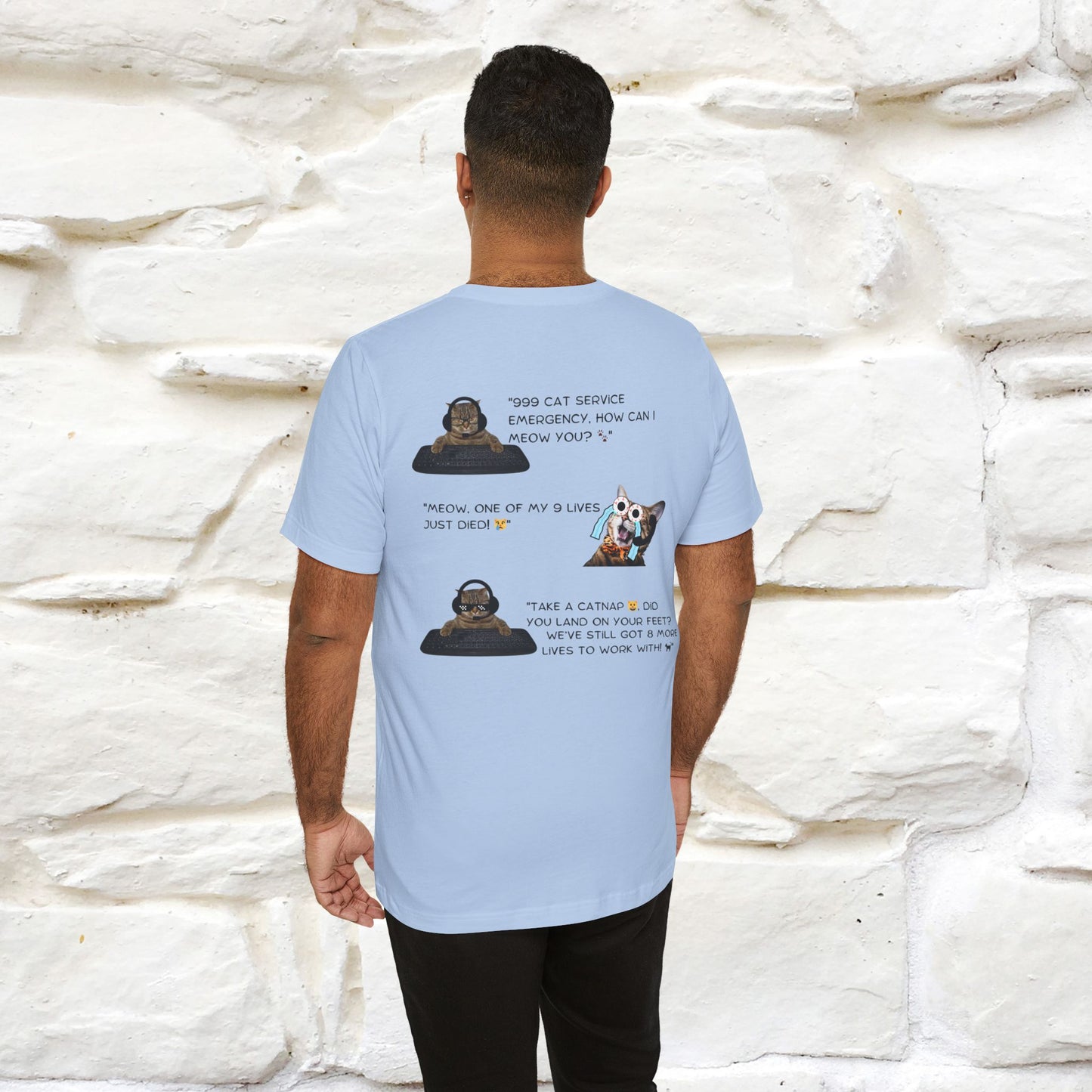 ''911 Emergency'' | Front & Back Design | Cat T-Shirt | Nunu&Miao Studio - Nunu&Miao Studio