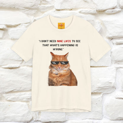 "“I don’t need nine lives....” " Cat T-shirt | Front & Back Design |Nunu&Miao Studio - Nunu&Miao Studio