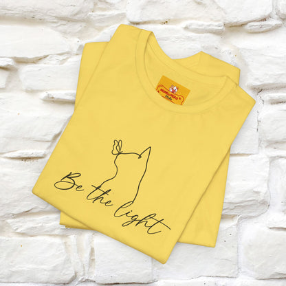 "Be The Light" Cat T-Shirt | Front & Back Design | Nunu&Miao Studio - Nunu&Miao Studio