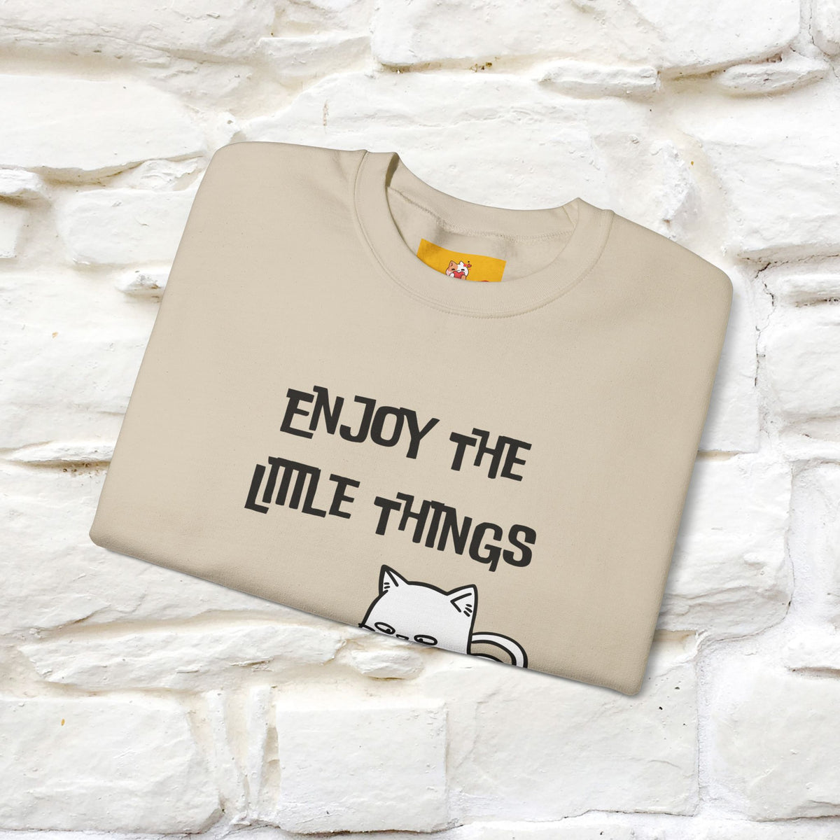 ''Enjoy the Little Things'' | Cute Cat Sweatshirt | Nunu&Miao Studio