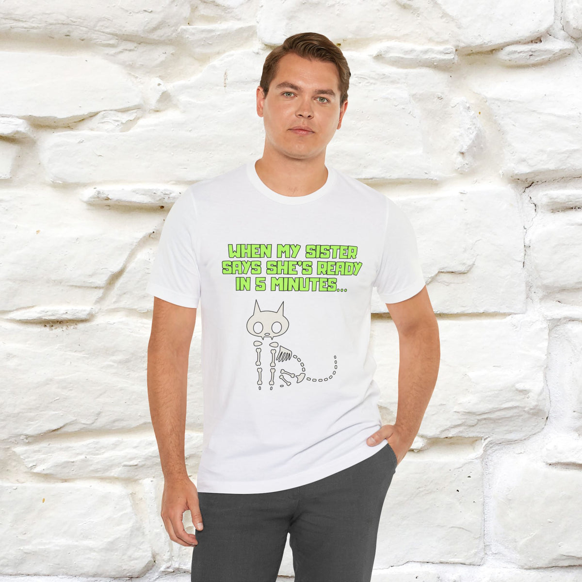 “When my sister says she’s ready in 5 minutes…” | Cat T-Shirt | Nunu&Miao Studio