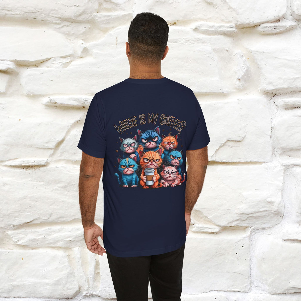 "Where Is My Coffe?" Cat T-Shirt | Front & Back Design | Nunu&Miao Studio