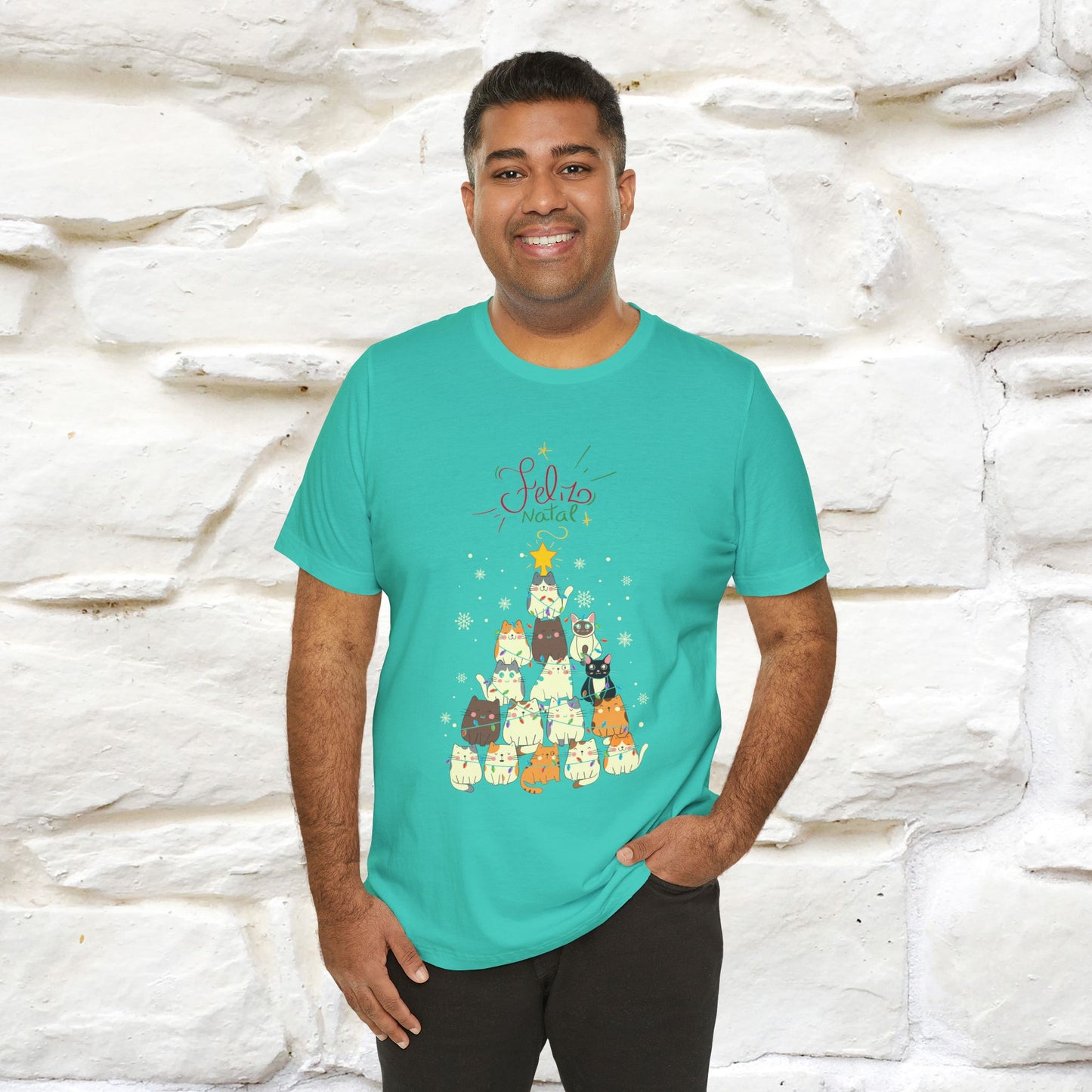 "Feliz Natal" Cat T-shirt|Nunu&Miao Studio - Nunu&Miao Studio