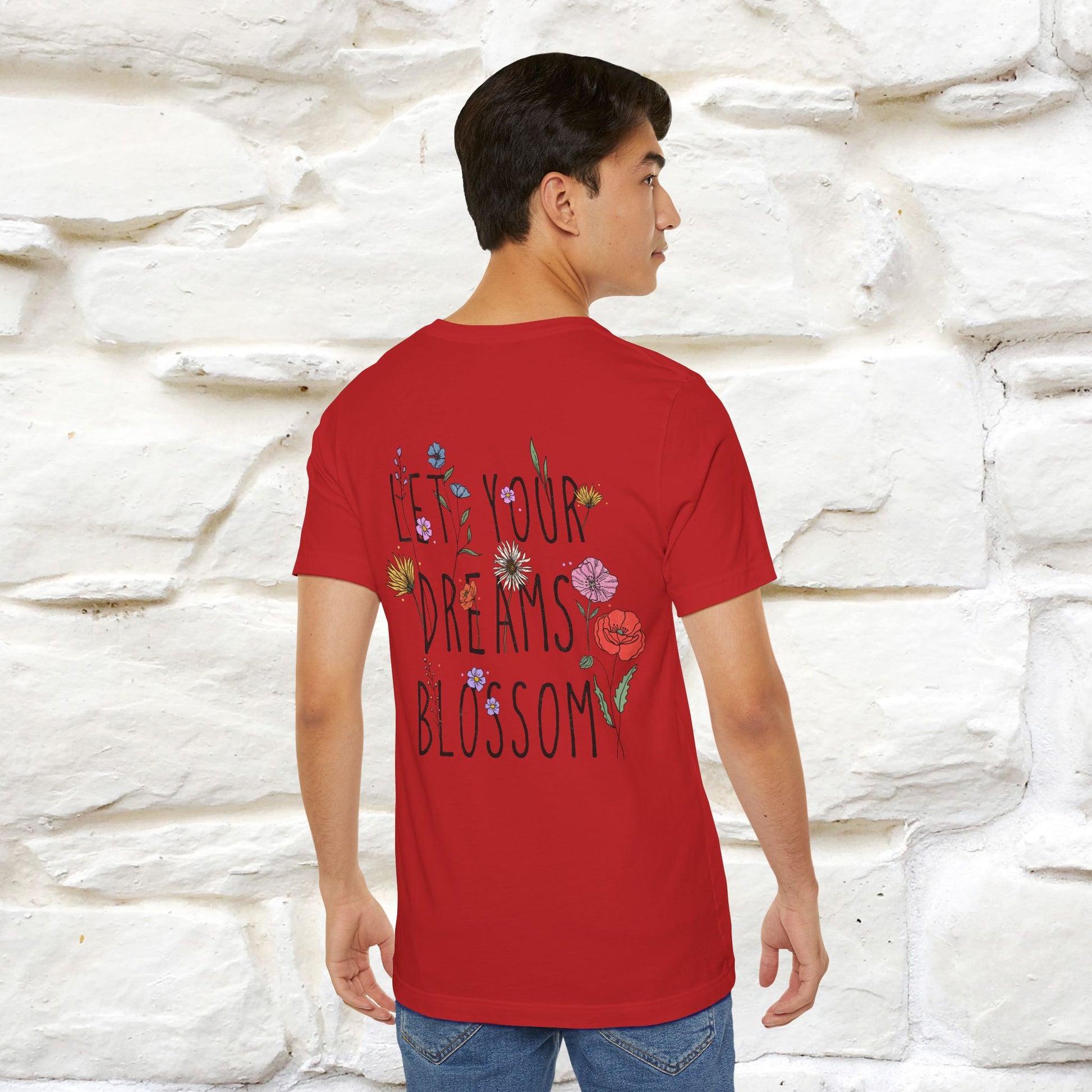 "Let Your Dreams Blossom'' Cat T-Shirt Front and Back Design | Nunu&Miao Studio - Nunu&Miao Studio