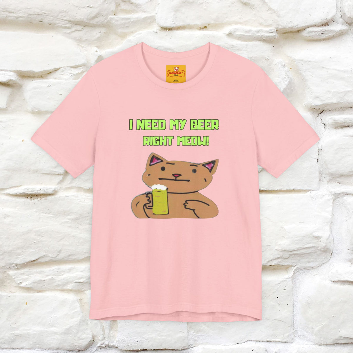 "I Need My Beer Right Meow!" Cat  T-shirt |Nunu&Miao Studio