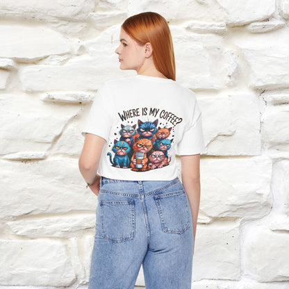"Where Is My Coffe?" Cat T-Shirt | Front & Back Design | Nunu&Miao Studio