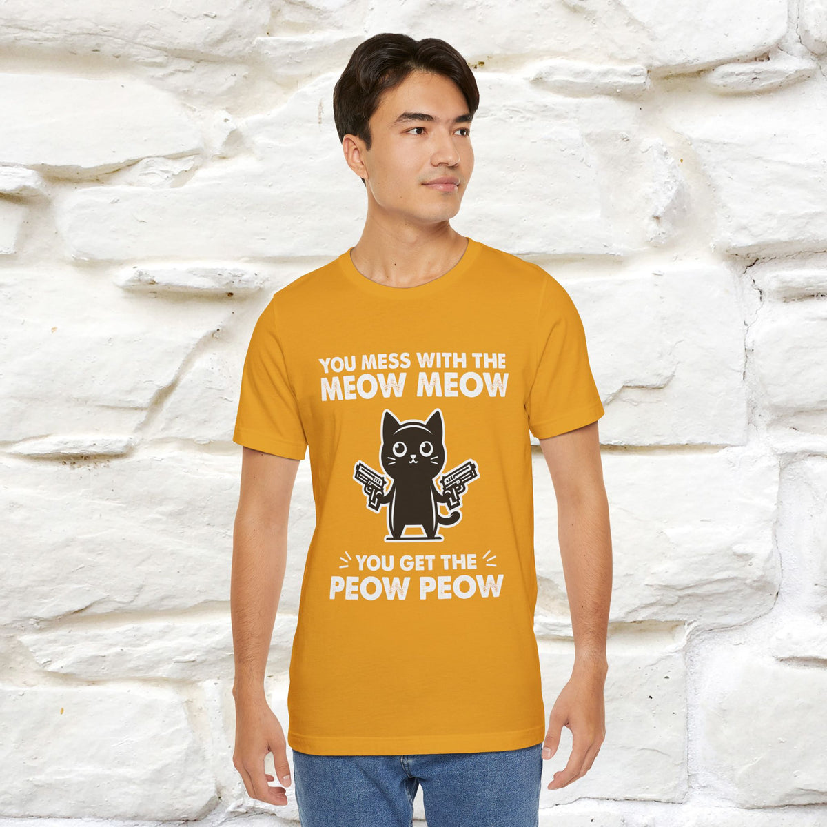 "You Mess With The Meow Meow, You Get The Peow Peow" Cat T-shirt |Nunu&Miao Studio