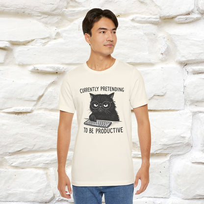 "Currently Pretending To Be Productive" |Cat T-Shirt | Nunu&Miao Studio - Nunu&Miao Studio