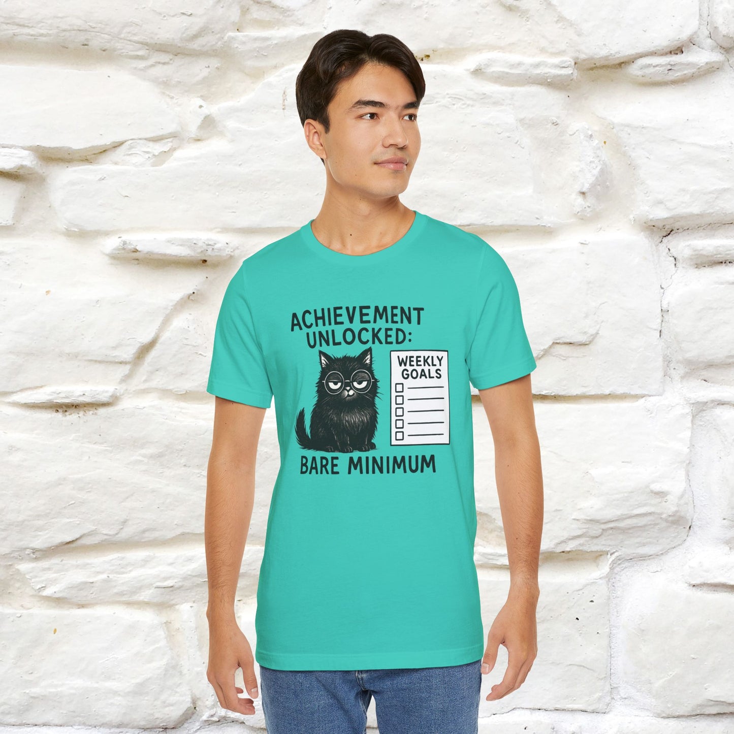 "Achievement Unlocked Bare Minimum." |Cat T-Shirt | Nunu&Miao Studio - Nunu&Miao Studio
