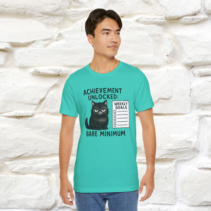 "Achievement Unlocked Bare Minimum." |Cat T-Shirt | Nunu&Miao Studio - Nunu&Miao Studio